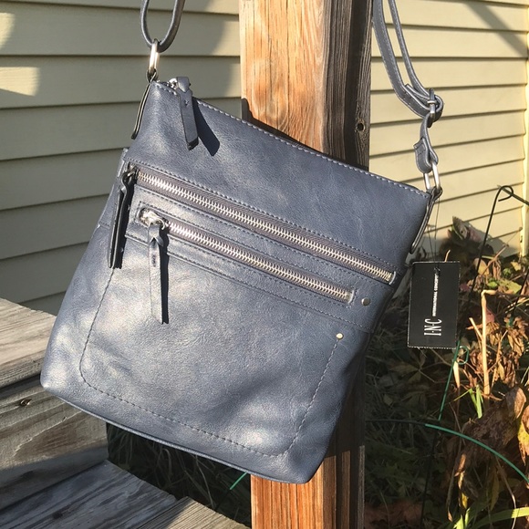 MOTO STYLE CROSSBODY BAG *NEW! *NWT *INC *MACY’S *NAVY & SILVER *BOHO *VERSATILE - Picture 3 of 17